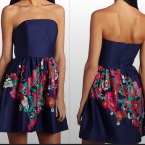 Lilly Pulitzer Navy Blue Lottie Cherry Floral Sleeveless Mini Dress Sz 2